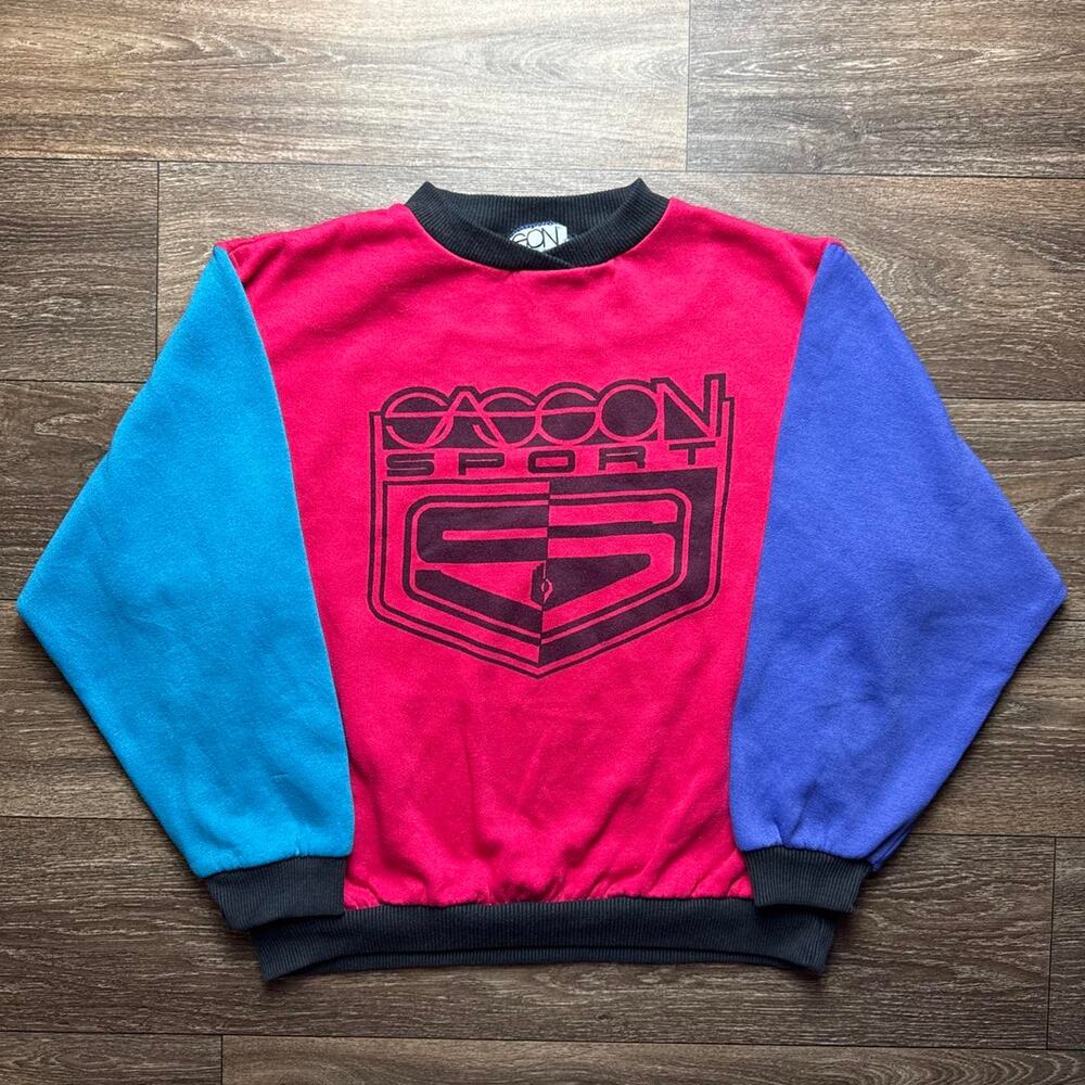 1980s Multi Colored Vintage Sasson Sport Crewneck Sweatshirt